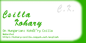csilla kohary business card